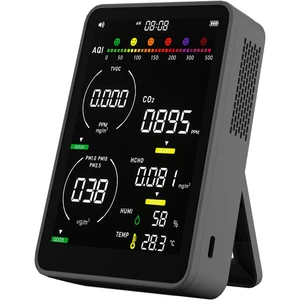16-in-1 Indoor Air Quality Monitor with HD Real-Time Color Screen High-Precision Multi-Parameter Smart Tester for Home, Office, Cars & Bedroom, Black 16-in-1 Indoor Air Quality Monitor with HD Real-Time Color Screen High-Precision Multi-Parameter Smart Tester for Home, Office, Cars & Bedroom, Black