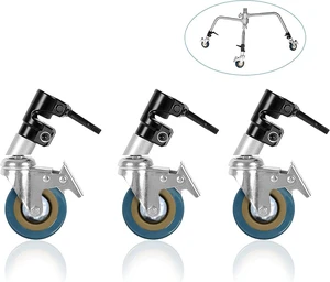Professional Swivel Caster Wheels Set for Heavy-Duty Photography C-Stand Professional Swivel Caster Wheels Set for Heavy-Duty Photography C-Stand