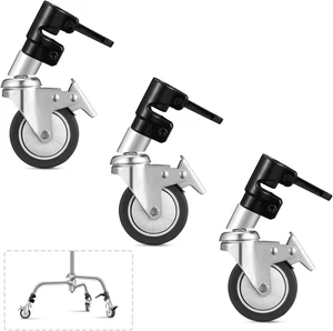 3-Pack Professional Swivel Caster Wheels for Photography Light Stands 3-Pack Professional Swivel Caster Wheels for Photography Light Stands
