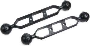 7" Black Underwater Aluminum Extension Arm (2-Pack) Dual Ball System with 1" Head Connector, Waterproof & Rustproof for Diving Camera Tray, Strobe & Video Light 7" Black Underwater Aluminum Extension Arm (2-Pack) Dual Ball System with 1" Head Connector, Waterproof & Rustproof for Diving Camera Tray, Strobe & Video Light