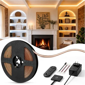 32.8ft 24V Dimmable COB LED Strip with Remote Under-Cabinet Lights 32.8ft 24V Dimmable COB LED Strip with Remote Under-Cabinet Lights