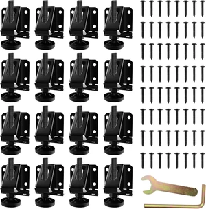 16-Pack Heavy-Duty Adjustable Leveling Feet with Hexagon Lock Nuts Furniture Leg Levelers for Table, Cabinets, Workbench & Shelving 16-Pack Heavy-Duty Adjustable Leveling Feet with Hexagon Lock Nuts Furniture Leg Levelers for Table, Cabinets, Workbench & Shelving