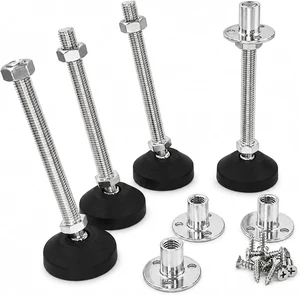 4-Pack M12 Adjustable Leveling Feet with 20° Swivel Base & T-Nuts 4-Pack M12 Adjustable Leveling Feet with 20° Swivel Base & T-Nuts