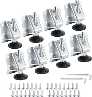 8-Pack Heavy-Duty Adjustable Leveling Feet with Nylon Foot, Screws & Lock Nuts Furniture Leg Levelers for Workbenches, Cabinets, Tables & Shelving (71136-P2) 8-Pack Heavy-Duty Adjustable Leveling Feet with Nylon Foot, Screws & Lock Nuts Furniture Leg Levelers for Workbenches, Cabinets, Tables & Shelving (71136-P2)