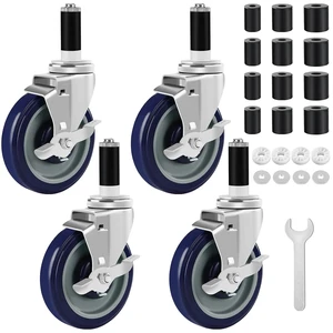 5-Inch Prep Table Wheels, Set of 4 Expanding Stem Casters Fit 7/8", 1", 1-1/2" & 1-5/8" Tube Legs for Stainless Steel Tables, Carts, Furniture & Kitchen Appliances 5-Inch Prep Table Wheels, Set of 4 Expanding Stem Casters Fit 7/8", 1", 1-1/2" & 1-5/8" Tube Legs for Stainless Steel Tables, Carts, Furniture & Kitchen Appliances