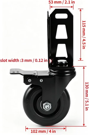 4" Storage Rack Caster Wheels for Boltless Shelving Rack Posts 4" Storage Rack Caster Wheels for Boltless Shelving Rack Posts