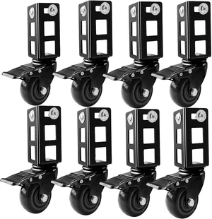 8-Pack 3" Heavy-Duty Locking Storage Rack Caster Wheels, 1000LB Capacity Fits Boltless Self-Locking Shelving Racks, Black 8-Pack 3" Heavy-Duty Locking Storage Rack Caster Wheels, 1000LB Capacity Fits Boltless Self-Locking Shelving Racks, Black