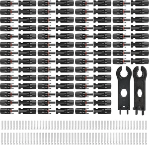 MC4 Solar Panel Connectors 50 Pairs/100 PCS IP67 Waterproof Male/Female Plugs with 2 Spanners, 1000V 30A 10AWG 2.5mm²-6mm² MC4 Solar Panel Connectors 50 Pairs/100 PCS IP67 Waterproof Male/Female Plugs with 2 Spanners, 1000V 30A 10AWG 2.5mm²-6mm²