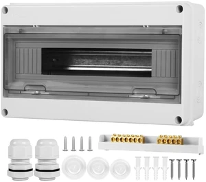 IP65 Waterproof ABS Plastic Distribution Protection Box Transparent Cover, Indoor/Outdoor Wall Circuit Breaker Box (HT-18WAY) IP65 Waterproof ABS Plastic Distribution Protection Box Transparent Cover, Indoor/Outdoor Wall Circuit Breaker Box (HT-18WAY)
