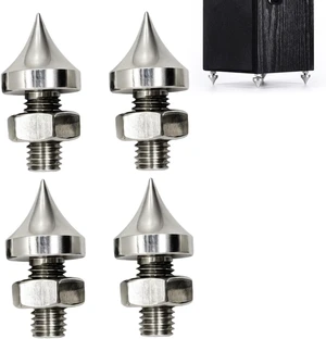 4-Pcs M6/M8/M10/M12 Stainless Steel Speaker Spikes HiFi Shock Absorber Isolation Pucks for Amplifier, CD & DVD Player (M10) 4-Pcs M6/M8/M10/M12 Stainless Steel Speaker Spikes HiFi Shock Absorber Isolation Pucks for Amplifier, CD & DVD Player (M10)