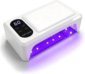 34W UV LED Nail Lamp with Soft Leather Hand Rest 96 LEDs, Low Heat Fast Curing Desk Lamp for Gel Nails & Toenails, White 34W UV LED Nail Lamp with Soft Leather Hand Rest 96 LEDs, Low Heat Fast Curing Desk Lamp for Gel Nails & Toenails, White