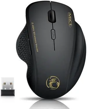 2.4GHz Wireless Optical Mice PC Gaming Mouse 6 Buttons & USB Receiver for Laptop