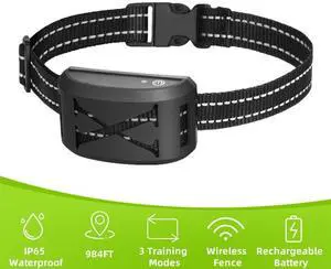 1/2/3 Pet Dog Wireless Electric Fence Containment System Training Collar Shock