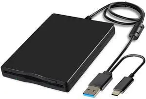 SOEWIOU  Floppy Disk Reader Plug and Play External Floppy Disk Reader USB 3.5-inch USB Floppy Disk Reader 1.44 MB FDD Portable Floppy Disk for PC Windows/XP / 7/8/10/11