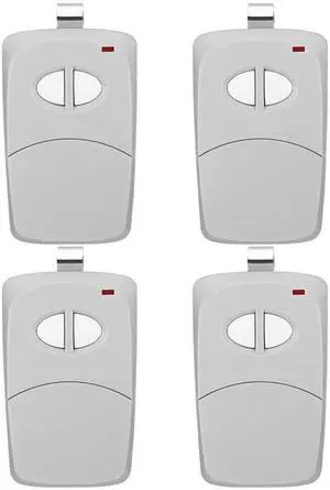 SOEWIOU 4 Pcs 2 Channel Gate Opener Remote Compatible with Multicode Linear MCS412001 10 Dip 300mhz Garage Door Opener Remote Control Transmitter with Sun Visor Clips