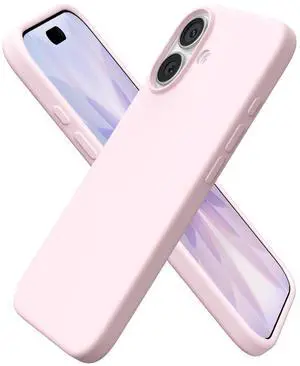 SOEWIOU Compatible with iPhone 17 Case 6.3, Slim Liquid Silicone 3 Layers Full Covered Soft Gel Rubber Phone Case Protective Cover 6.3 Inch, Chalk Pink