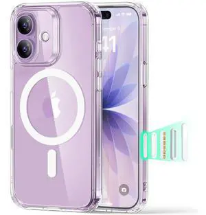 SOEWIOU for iPhone 17 Case, Camera Control, Compatible with MagSafe, Shockproof Military-Grade Protection, Magnetic Phone Case for iPhone 17, Classic Hybrid Case, Clear