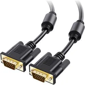 SOEWIOU  VGA Cable with Ferrites - 10ft, VGA Cord for Computer Monitor, Monitor Cable Male to Male