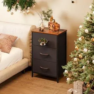 AODK Dresser for Bedroom Nightstand Small Dressers Chest of Drawers End Table for Living Room, Closet Dresser with 3 Storage Drawers Organizer Clothes, Brown AODK Dresser for Bedroom Nightstand Small Dressers Chest of Drawers End Table for Living Room, Closet Dresser with 3 Storage Drawers Organizer Clothes, Brown