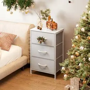 AODK Dresser for Bedroom Nightstand Small Chest of Drawers End Table for Living Room, Closet with 3 Storage Drawers Organizer Clothes, Light Grey AODK Dresser for Bedroom Nightstand Small Chest of Drawers End Table for Living Room, Closet with 3 Storage Drawers Organizer Clothes, Light Grey