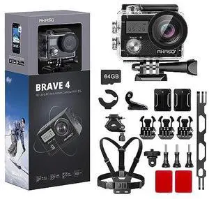 AKASO Brave 4 Action Camera with 64GB SD Card Bundle and Action Camera Bike Accessories Kit AKASO Brave 4 Action Camera with 64GB SD Card Bundle and Action Camera Bike Accessories Kit
