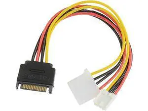 SATA to 4Pin Power Splitter Cable - SATA to IDE LP4 and Floppy Drive Molex SP4 4-pin Female Adpater Y Cable - 8 Inches SATA to 4Pin Power Splitter Cable - SATA to IDE LP4 and Floppy Drive Molex SP4 4-pin Female Adpater Y Cable - 8 Inches