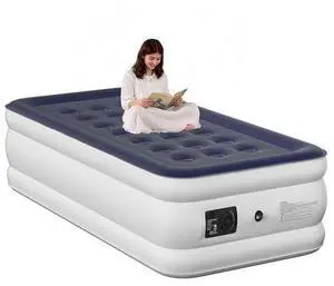 Twin Air Mattress with Built-in Pump, 18 Inch Raised Inflatable Air Mattress, 500 lbs Max Honeycomb Comfortable Air Bed with Storage Bag, for Camping, Home and Guest Use Twin Air Mattress with Built-in Pump, 18 Inch Raised Inflatable Air Mattress, 500 lbs Max Honeycomb Comfortable Air Bed with Storage Bag, for Camping, Home and Guest Use