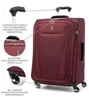 Travelpro Maxlite 5 Softside Expandable Luggage with 4 Spinner Wheels, Lightweight Suitcase, Men and Women, Burgundy, 3-Piece Set (21/25/29) Travelpro Maxlite 5 Softside Expandable Luggage with 4 Spinner Wheels, Lightweight Suitcase, Men and Women, Burgundy, 3-Piece Set (21/25/29)