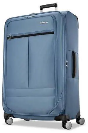 Samsonite Soft-Sided 29-Inch Lightweight Large Checked Expandable Element Suitcase: Durable, 360° Spinner Wheels, Adjustable Telescopic Handle, 2 Front & 1 Side Pocket- Captains Blue Samsonite Soft-Sided 29-Inch Lightweight Large Checked Expandable Element Suitcase: Durable, 360° Spinner Wheels, Adjustable Telescopic Handle, 2 Front & 1 Side Pocket- Captains Blue