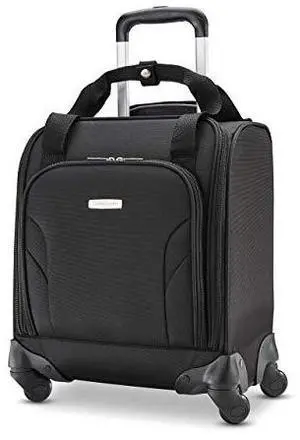 Samsonite Underseat Carry-On Spinner With USB Port, Jet Black, One Size Samsonite Underseat Carry-On Spinner With USB Port, Jet Black, One Size