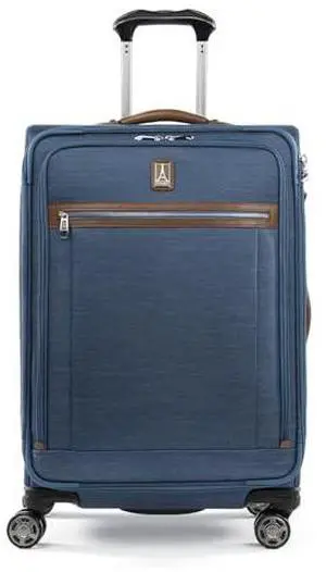 Travelpro Platinum Elite Softside Expandable Checked Luggage, 8 Wheel Spinner Suitcase, TSA Lock, Men and Women, Coastal Blue, Checked Medium 25-Inch Travelpro Platinum Elite Softside Expandable Checked Luggage, 8 Wheel Spinner Suitcase, TSA Lock, Men and Women, Coastal Blue, Checked Medium 25-Inch
