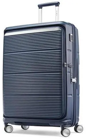Samsonite Paralux Large Checked Luggage - Innovative Design - Quick Access Front Pocket - Dual Suspension Wheel Technology - TSA Lock - Expandable - Includes Removable Packing Cubes - Midnight Navy Samsonite Paralux Large Checked Luggage - Innovative Design - Quick Access Front Pocket - Dual Suspension Wheel Technology - TSA Lock - Expandable - Includes Removable Packing Cubes - Midnight Navy