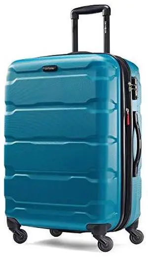 Samsonite Omni PC Hardside Expandable Luggage with Spinner Wheels, Caribbean Blue, Checked-Medium 24-Inch Samsonite Omni PC Hardside Expandable Luggage with Spinner Wheels, Caribbean Blue, Checked-Medium 24-Inch