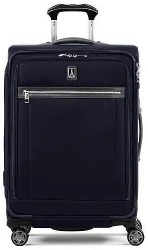 Travelpro Platinum Elite Softside Expandable Checked Luggage, 8 Wheel Spinner Suitcase, TSA Lock, Men and Women, Dark Blue, Checked Medium 25-Inch Travelpro Platinum Elite Softside Expandable Checked Luggage, 8 Wheel Spinner Suitcase, TSA Lock, Men and Women, Dark Blue, Checked Medium 25-Inch