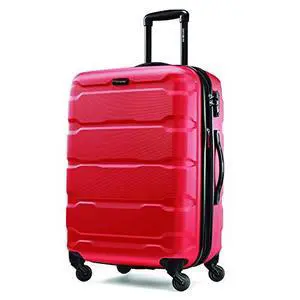Samsonite Omni PC Hardside Expandable Luggage with Spinner Wheels, Checked-Medium 24-Inch, Red Samsonite Omni PC Hardside Expandable Luggage with Spinner Wheels, Checked-Medium 24-Inch, Red