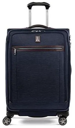 Travelpro Platinum Elite Softside Expandable Checked Luggage, 8 Wheel Spinner Suitcase, TSA Lock, Men and Women, True Navy Blue, Checked Medium 25-Inch Travelpro Platinum Elite Softside Expandable Checked Luggage, 8 Wheel Spinner Suitcase, TSA Lock, Men and Women, True Navy Blue, Checked Medium 25-Inch