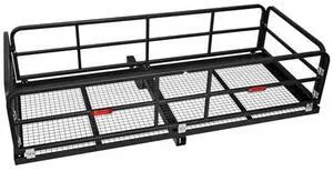 Heavy Duty Hitch Mount Cargo Carrier - 500 Lbs Capacity Folding Cargo Hitch Carrier for 2" Receiver, Easy Assembly Trailer Cargo Basket for Car SUV Truck Camping Heavy Duty Hitch Mount Cargo Carrier - 500 Lbs Capacity Folding Cargo Hitch Carrier for 2" Receiver, Easy Assembly Trailer Cargo Basket for Car SUV Truck Camping