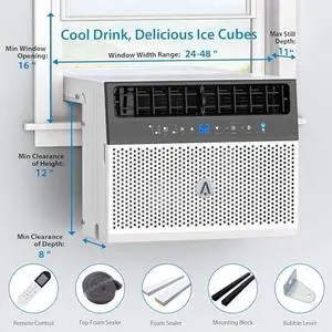 TrailBlaze 6000 BTU Window Air Conditioner U-Shaped Air Conditioner Window Unit, 6 Modes for Room Office, 110V/60Hz, Quiet AC Unit Cools Up to 250 Sq. Ft TrailBlaze 6000 BTU Window Air Conditioner U-Shaped Air Conditioner Window Unit, 6 Modes for Room Office, 110V/60Hz, Quiet AC Unit Cools Up to 250 Sq. Ft