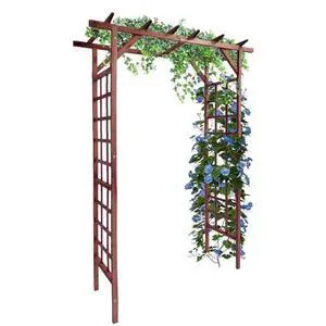 85in Wooden Garden Arbor Trellis Sturdy Fir Wood Flat-Top Pergola for Climbing Plants Ideal for Outdoor Weddings, Patios & Lawns Teak Finish, Flat Top 85in Wooden Garden Arbor Trellis Sturdy Fir Wood Flat-Top Pergola for Climbing Plants Ideal for Outdoor Weddings, Patios & Lawns Teak Finish, Flat Top
