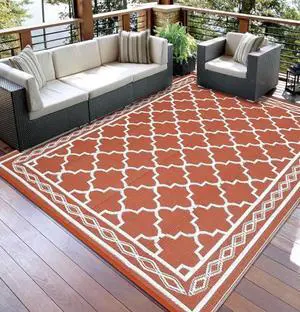 10' x 14' Outdoor Rug, Waterproof Reversible Plastic Straw Mat - Large Patio Carpet, Durable, Fade Resistant, Easy Clean - for RV, Deck, Porch, Balcony, Camping, Beach, Picnic, Backyard 10' x 14' Outdoor Rug, Waterproof Reversible Plastic Straw Mat - Large Patio Carpet, Durable, Fade Resistant, Easy Clean - for RV, Deck, Porch, Balcony, Camping, Beach, Picnic, Backyard