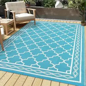 9' x 12' Outdoor Rug, Waterproof Reversible Plastic Straw Mat - Large Patio Carpet, Durable, Fade Resistant, Easy Clean - for RV, Deck, Porch, Balcony, Camping, Beach, Picnic, Backyard 9' x 12' Outdoor Rug, Waterproof Reversible Plastic Straw Mat - Large Patio Carpet, Durable, Fade Resistant, Easy Clean - for RV, Deck, Porch, Balcony, Camping, Beach, Picnic, Backyard