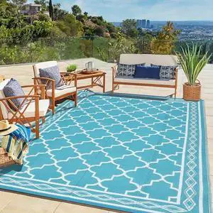 5' x 8' Outdoor Rug, Waterproof Reversible Plastic Straw Mat - Large Patio Carpet, Durable, Fade Resistant, Easy Clean - for RV, Deck, Porch, Balcony, Camping, Beach, Picnic, Backyard 5' x 8' Outdoor Rug, Waterproof Reversible Plastic Straw Mat - Large Patio Carpet, Durable, Fade Resistant, Easy Clean - for RV, Deck, Porch, Balcony, Camping, Beach, Picnic, Backyard