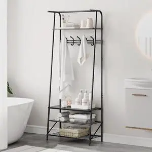 TrailBlaze Coat Rack, Hall Tree Shoe Rack with 5 Hooks for Entryway, Coat Tree with Storage Shelf, Entryway Furniture, Multifunctional Hallway Organizer TrailBlaze Coat Rack, Hall Tree Shoe Rack with 5 Hooks for Entryway, Coat Tree with Storage Shelf, Entryway Furniture, Multifunctional Hallway Organizer