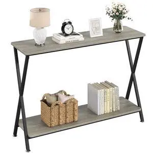 TrailBlaze Narrow Console Table, 2 Tier Sofa Table with Storage Shelf, Long Sofa Table Behind Couch Side Table, Display Table for Hallway, Living Room, Entryway TrailBlaze Narrow Console Table, 2 Tier Sofa Table with Storage Shelf, Long Sofa Table Behind Couch Side Table, Display Table for Hallway, Living Room, Entryway
