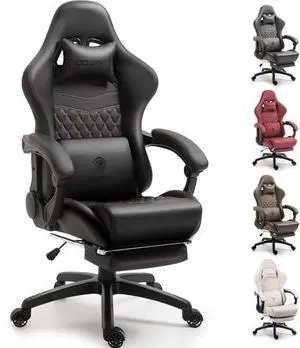Dowinx Big & Tall Vintage Gaming Chair for Adults, 400 lb Capacity Heavy Duty Ergonomic Computer Chair with Massage Lumbar, Footrest & Easy Side Recline, Black Dowinx Big & Tall Vintage Gaming Chair for Adults, 400 lb Capacity Heavy Duty Ergonomic Computer Chair with Massage Lumbar, Footrest & Easy Side Recline, Black