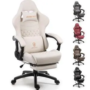 Dowinx Big & Tall Vintage Gaming Chair for Adults, 400 lb Capacity Heavy Duty Ergonomic Computer Chair with Massage Lumbar, Footrest & Easy Side Recline, Ivory Dowinx Big & Tall Vintage Gaming Chair for Adults, 400 lb Capacity Heavy Duty Ergonomic Computer Chair with Massage Lumbar, Footrest & Easy Side Recline, Ivory
