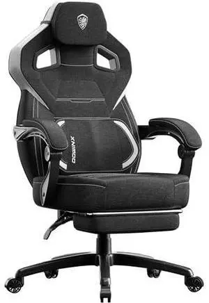 Dowinx Fabric Gaming Chair with Footrest, Big and Tall Ergonomic Gamer Chair with Lumbar Support, Wide Back Computer Chair for Heavy People, Black Dowinx Fabric Gaming Chair with Footrest, Big and Tall Ergonomic Gamer Chair with Lumbar Support, Wide Back Computer Chair for Heavy People, Black
