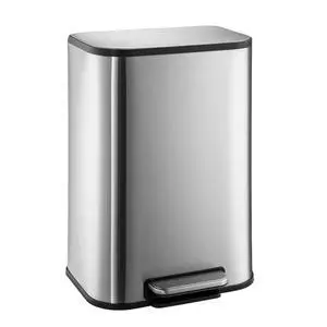 8 Gallon/30 Liter Step Trash Can, Stainless Steel Waste Bin with Soft-Close Lid, Rectangle Rubbish Bin with Removable Inner Bucket for Kitchen, Living Room, Home Office 8 Gallon/30 Liter Step Trash Can, Stainless Steel Waste Bin with Soft-Close Lid, Rectangle Rubbish Bin with Removable Inner Bucket for Kitchen, Living Room, Home Office
