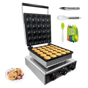 25PCS Commercial Mini Dutch Pancake Maker - Stainless Steel, 1750W Electric, Nonstick Surface, Precise Time and Temperature Control, Even Heating with Lid 25PCS Commercial Mini Dutch Pancake Maker - Stainless Steel, 1750W Electric, Nonstick Surface, Precise Time and Temperature Control, Even Heating with Lid