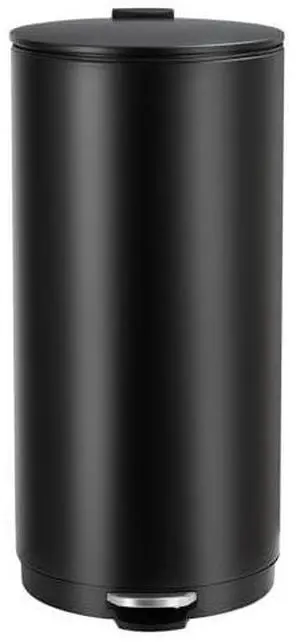 8 Gallon Round Trash Can, Stainless Steel Garbage Can with Soft-Close Lid, Space-Saving Step Waste Bin with Removable Inner Bucket for Home Office Bathroom Bedroom, Black 8 Gallon Round Trash Can, Stainless Steel Garbage Can with Soft-Close Lid, Space-Saving Step Waste Bin with Removable Inner Bucket for Home Office Bathroom Bedroom, Black